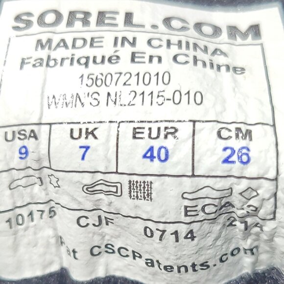 Sorel Toronto Women's US Size 9 Black Suede Lace Up Ankle Wedge Boots NL2115-010 - Picture 12 of 12